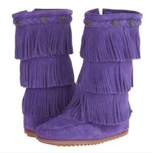 Minnetonka Toddler Purple Fringe Boots